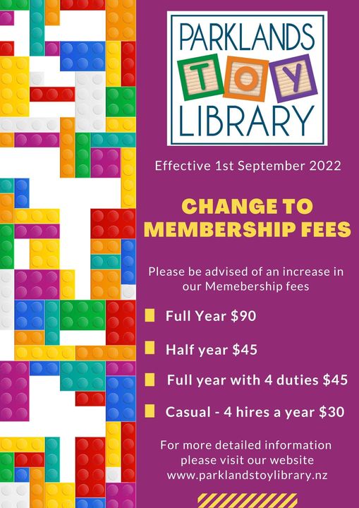 Changes to Membership Fees