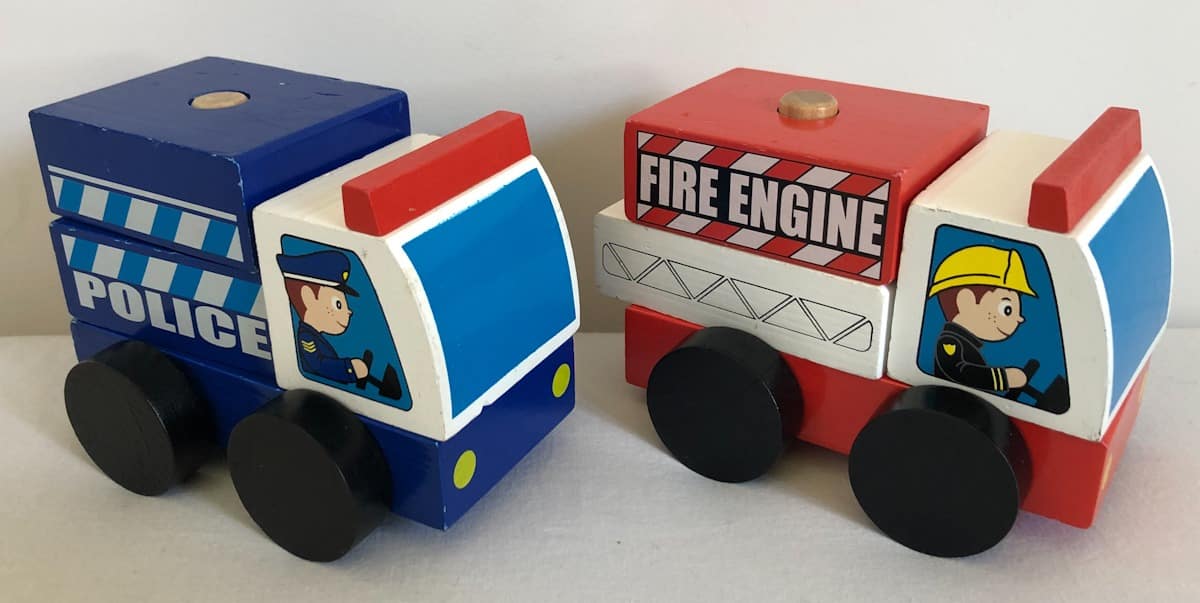 Wooden Stacking Emergency Vehicles photo