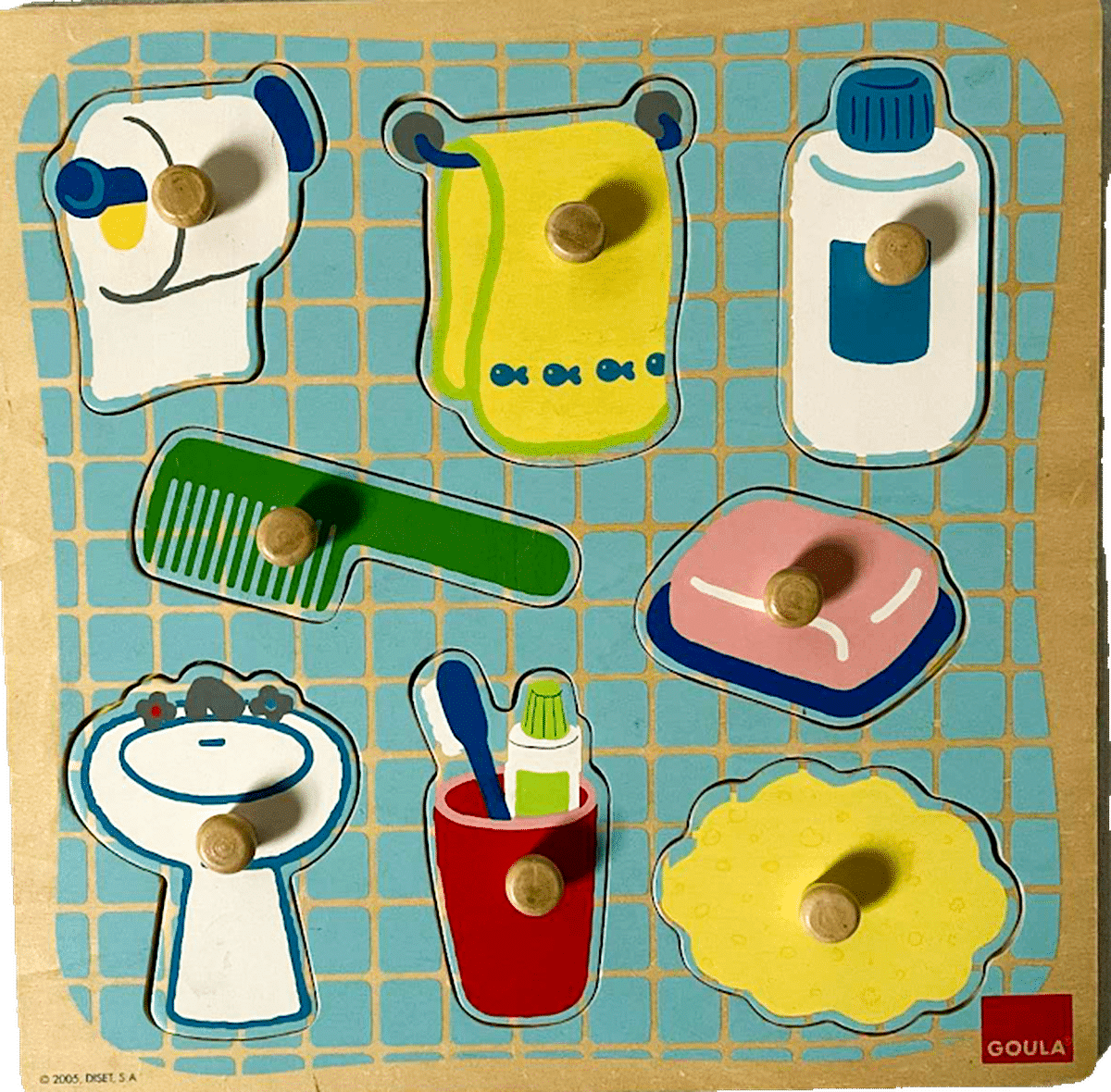 Wooden Bathroom Peg Puzzle