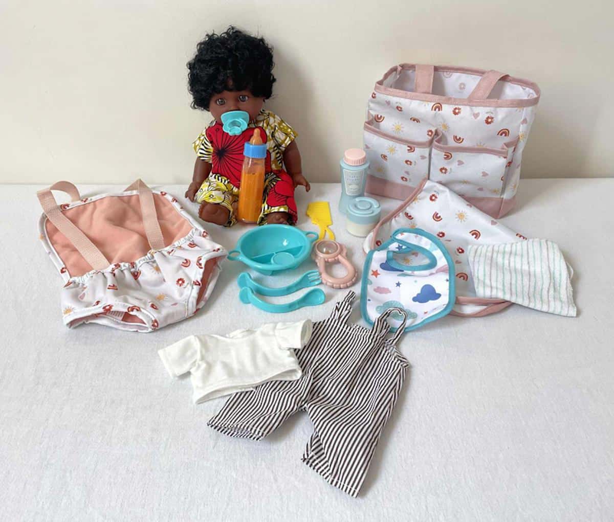 Timi Doll, Baby Carrier and Nappy Bag