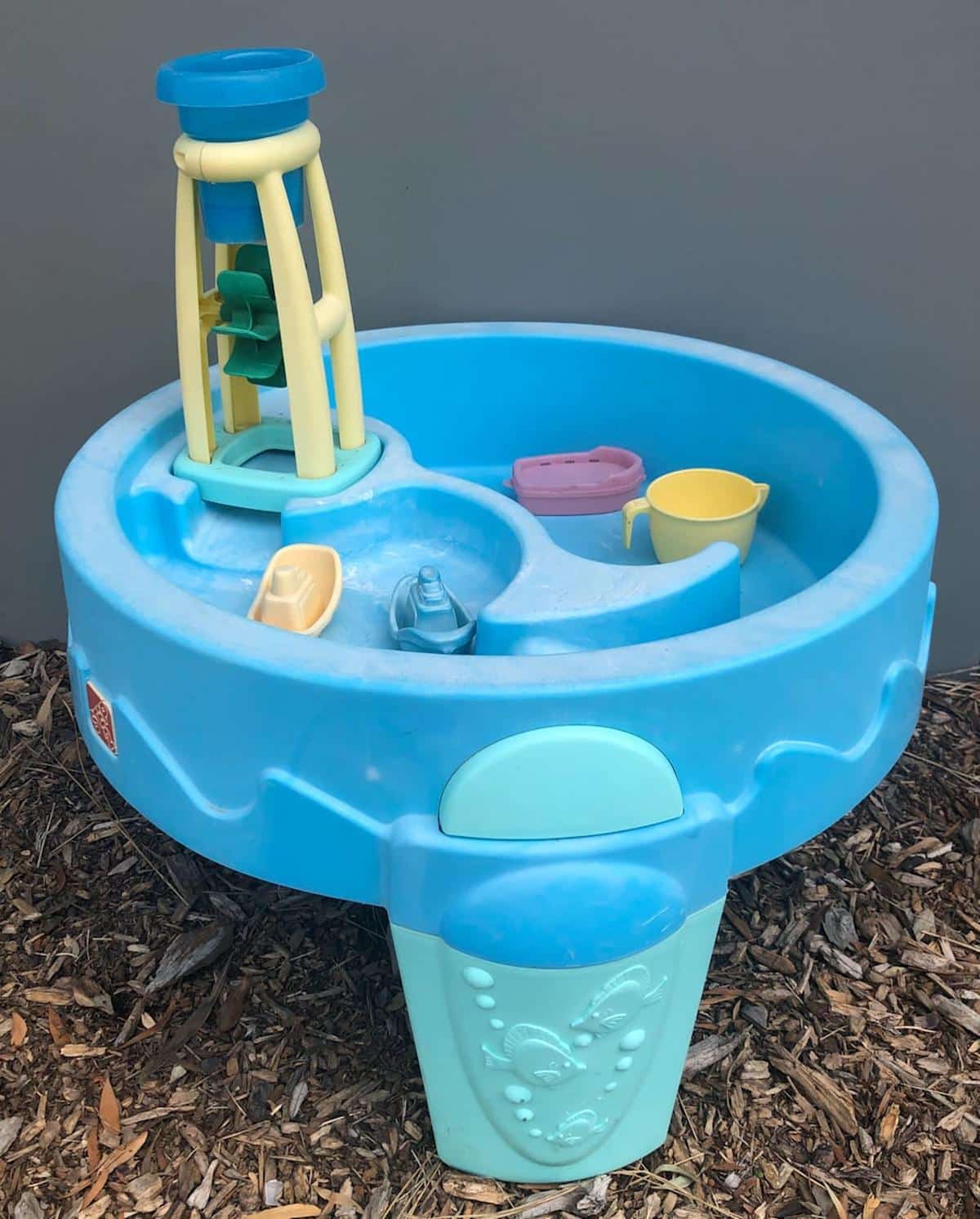 Sand and water wheel play sale table